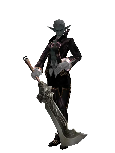 Berserker Blade on a male Dark Elf, front view