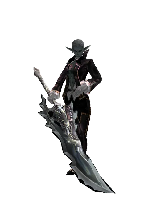 Dragon Slayer on a male Dark Elf, front view