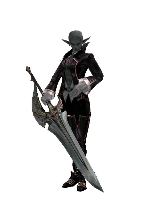 Dynasty Blade on a male Dark Elf, front view