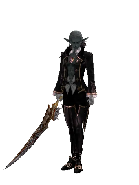 Themis' Tongue on a male Dark Elf, front view