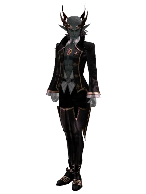 Demon Circlet on a male Dark Elf, front view