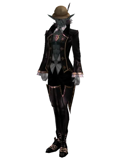 Explorer Hat on a male Dark Elf, front view