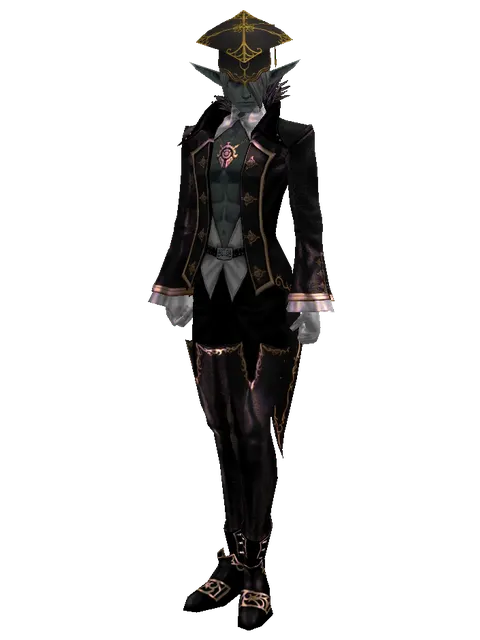 Graduation Hat on a male Dark Elf, front view