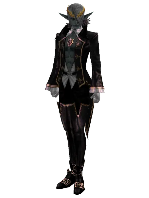 Luxurious Gold Circlet on a male Dark Elf, front view