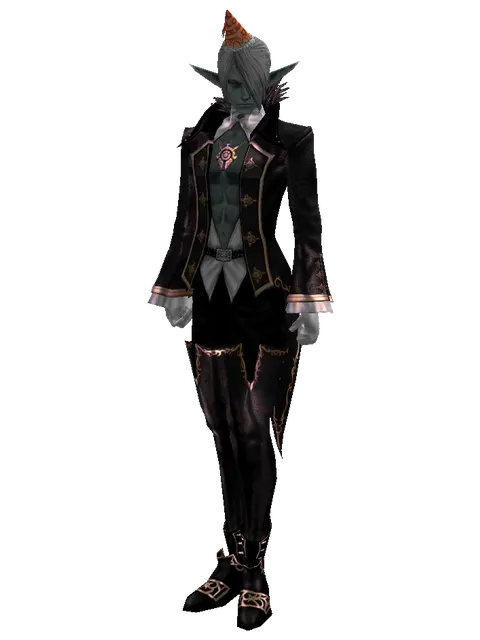 Party Hat on a male Dark Elf, front view