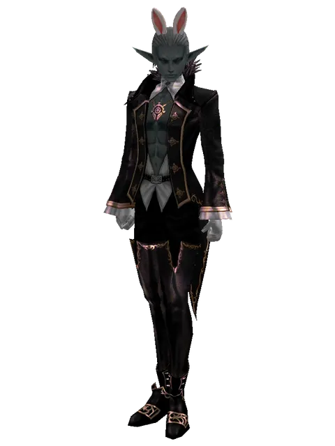 Rabbit Ears on a male Dark Elf, front view
