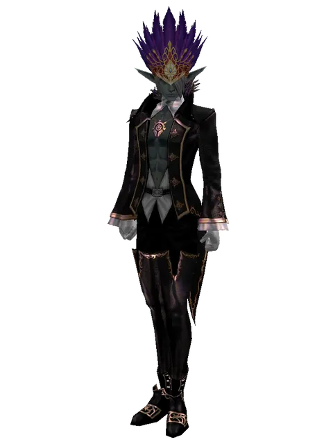Sophisticated Carnival Hat (?) on a male Dark Elf, front view