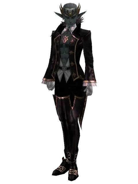 Goddard Circlet of Struggle (?) on a male Dark Elf, front view