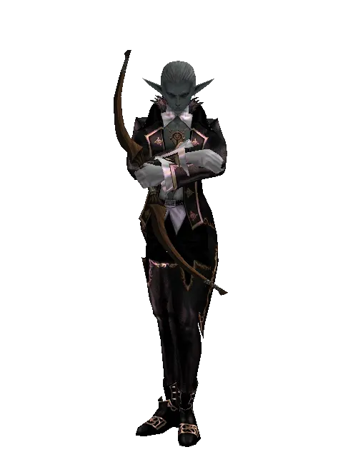 Bow on a male Dark Elf, front view