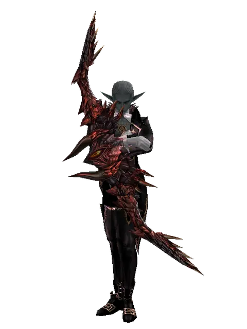 Draconic Bow on a male Dark Elf, front view