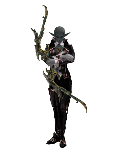 Elemental Bow on a male Dark Elf, front view