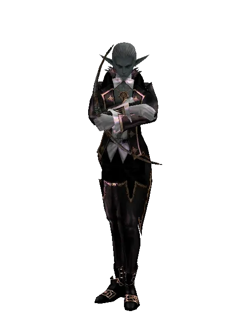 Forest Bow on a male Dark Elf, front view