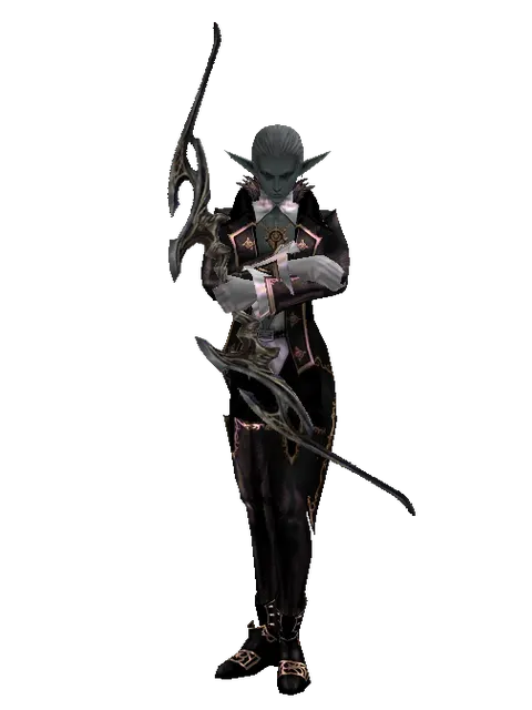 Light Crossbow on a male Dark Elf, front view