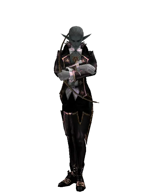 Short Bow on a male Dark Elf, front view