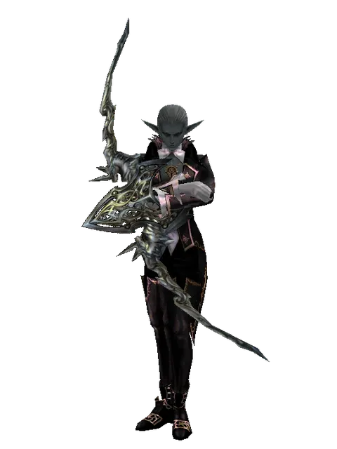 Soul Bow on a male Dark Elf, front view
