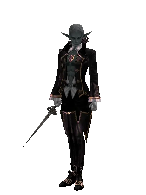 Assassin Knife on a male Dark Elf, front view