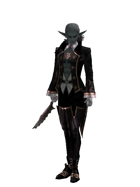 Bloody Orchid on a male Dark Elf, front view