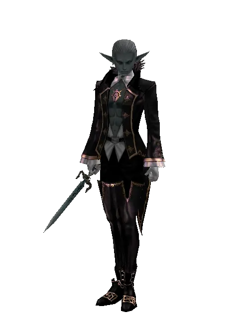Crafted Dagger on a male Dark Elf, front view