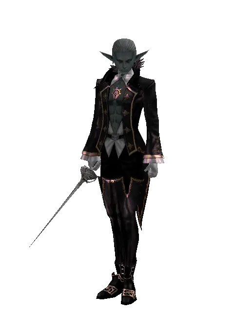 Cursed Maingauche on a male Dark Elf, front view