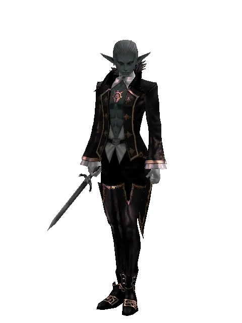 Dagger on a male Dark Elf, front view