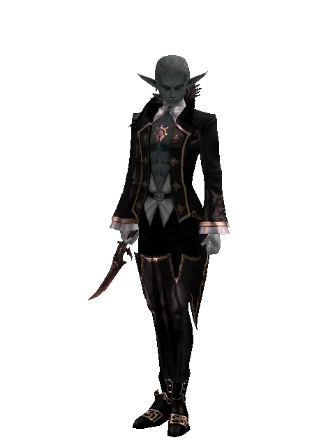 Dagger of Adept on a male Dark Elf, front view