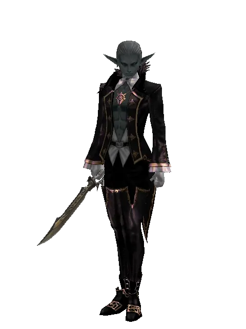 Dark Screamer on a male Dark Elf, front view
