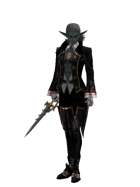 Icarus Disperser on a male Dark Elf, front view