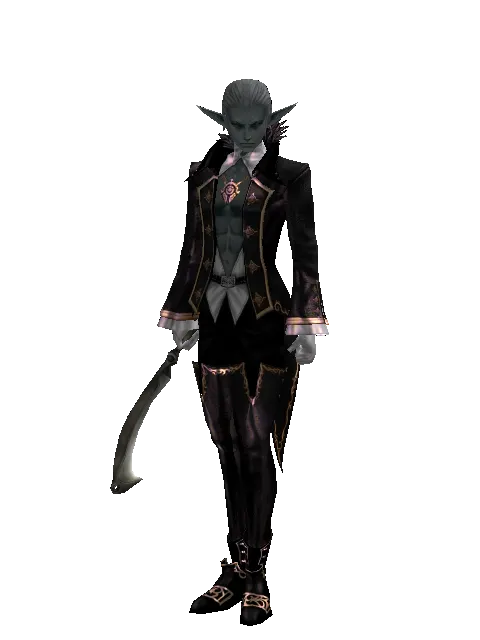 Kukuri on a male Dark Elf, front view