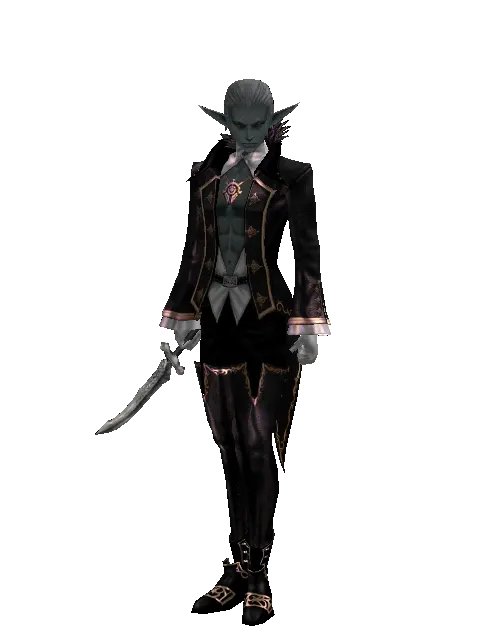 Mystic Knife on a male Dark Elf, front view