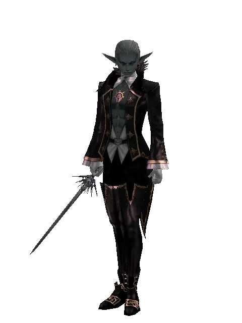 Stiletto on a male Dark Elf, front view