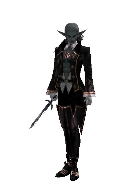 Sword Breaker on a male Dark Elf, front view