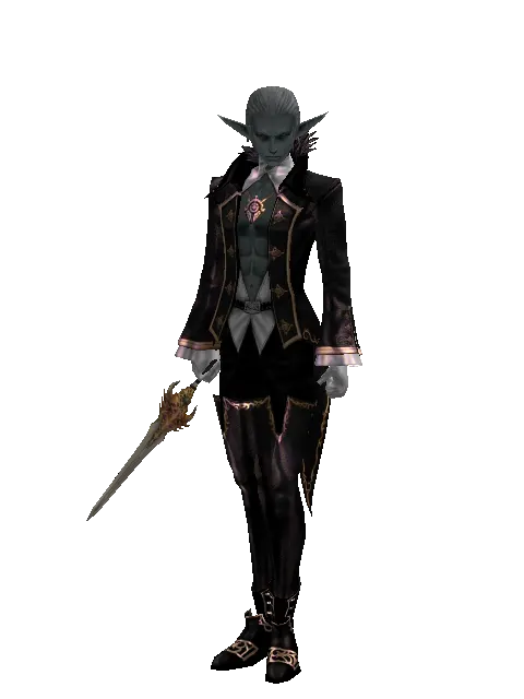 Vesper Dagger on a male Dark Elf, front view