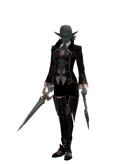 Dynasty Knife*Soul Seperator on a male Dark Elf, front view