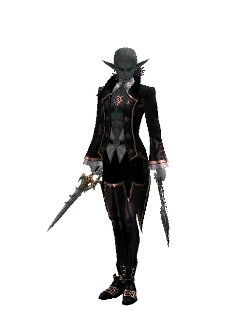Icarus Stinger*Soul Seperator on a male Dark Elf, front view