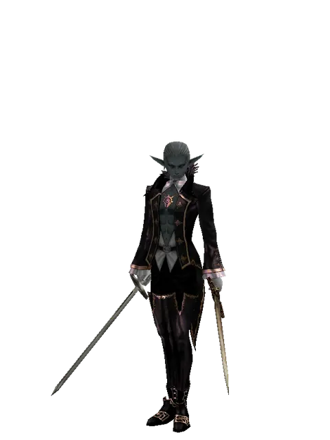 Bastard Sword*Spinebone Sword on a male Dark Elf, front view