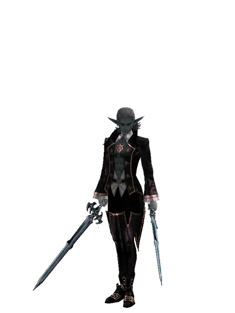 Caliburs*Caliburs on a male Dark Elf, front view