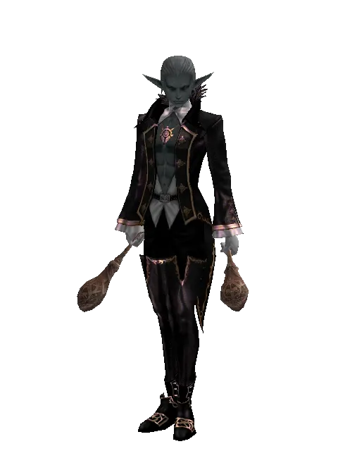 Chrono Maracas on a male Dark Elf, front view