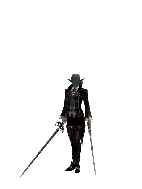 Raid Sword*Raid Sword on a male Dark Elf, front view