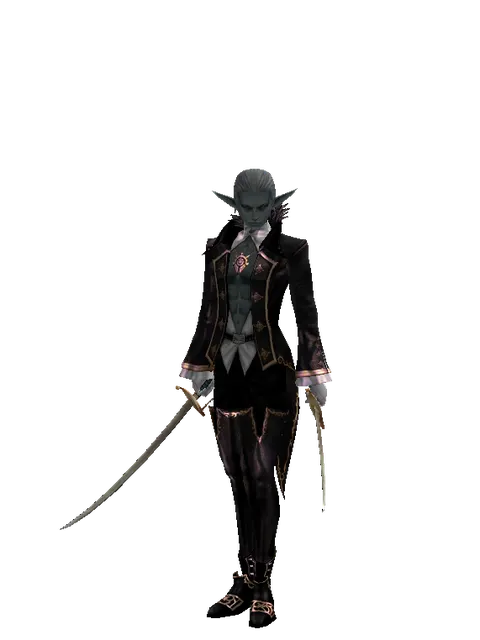 Saber*Saber on a male Dark Elf, front view