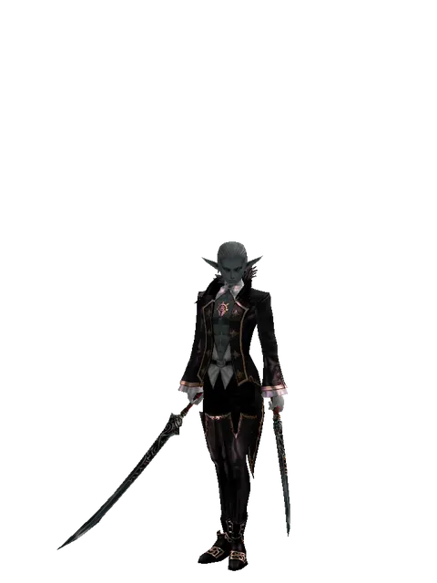 Samurai Long Sword*Samurai Long Sword on a male Dark Elf, front view