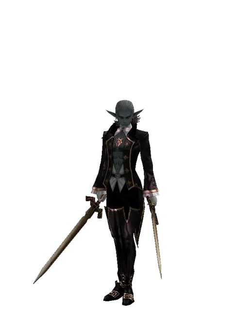 Spinebone Sword*Spinebone Sword on a male Dark Elf, front view