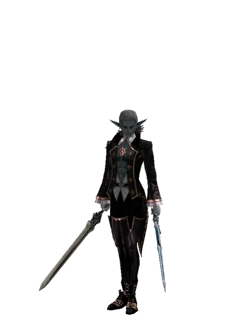 Spirit Sword*Caliburs on a male Dark Elf, front view