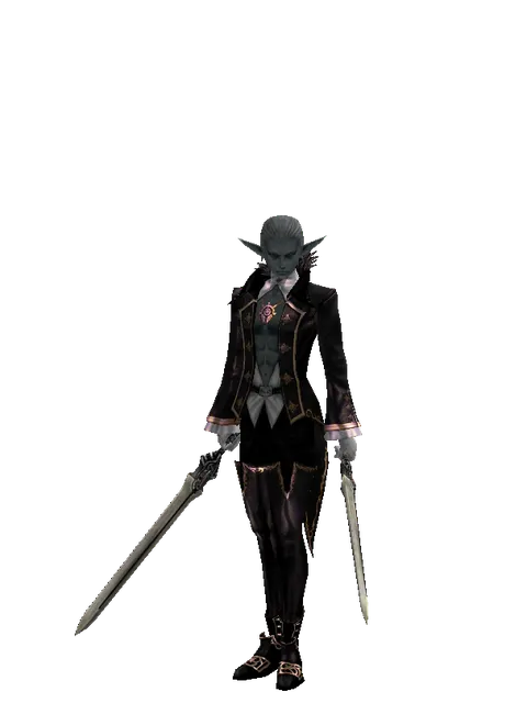 Spirit Sword*Spirit Sword on a male Dark Elf, front view
