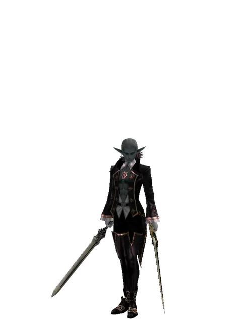 Spirit Sword*Sword of Delusion on a male Dark Elf, front view