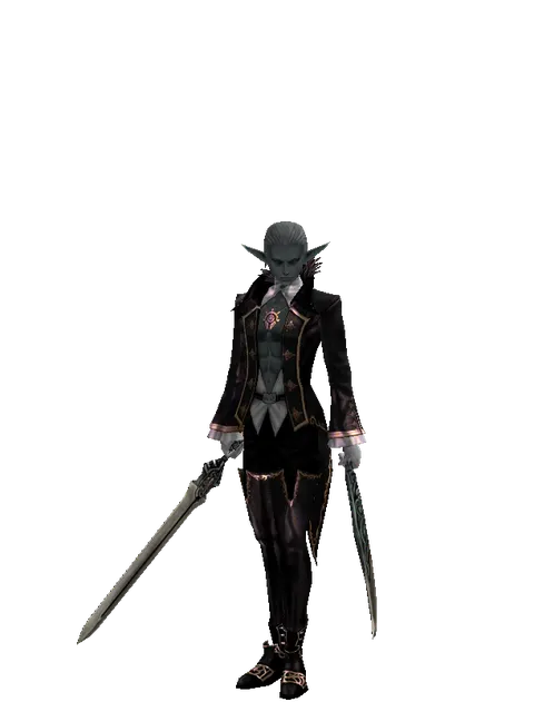 Spirit Sword*Sword of Limit on a male Dark Elf, front view