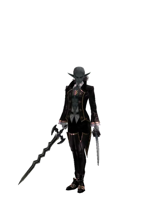 Stormbringer*Katana on a male Dark Elf, front view