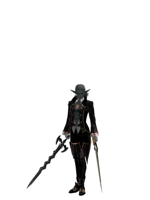 Stormbringer*Sword of Delusion on a male Dark Elf, front view