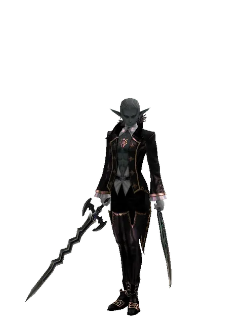 Stormbringer*Sword of Limit on a male Dark Elf, front view