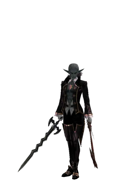Stormbringer*Sword of Nightmare on a male Dark Elf, front view