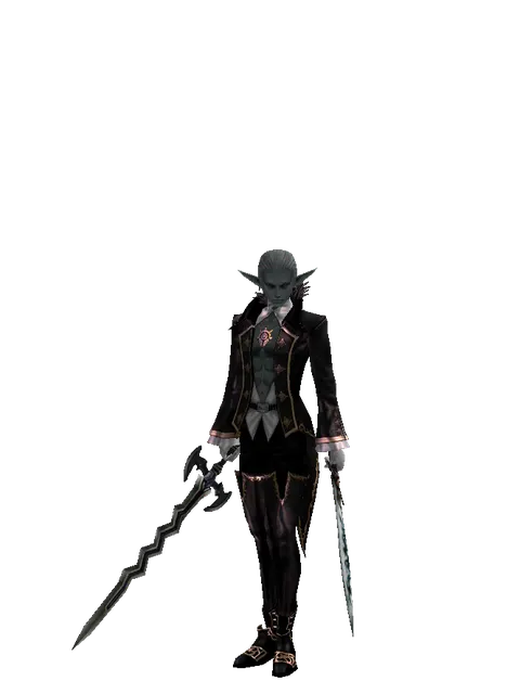 Stormbringer*Tsurugi on a male Dark Elf, front view